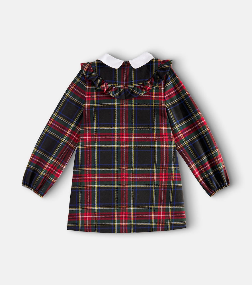 Plaid wool-blend dress