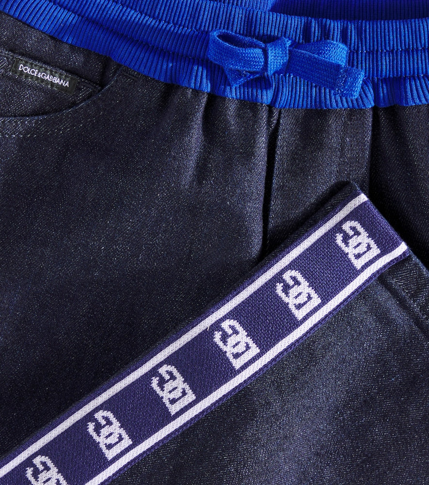 Logo denim sweatpants