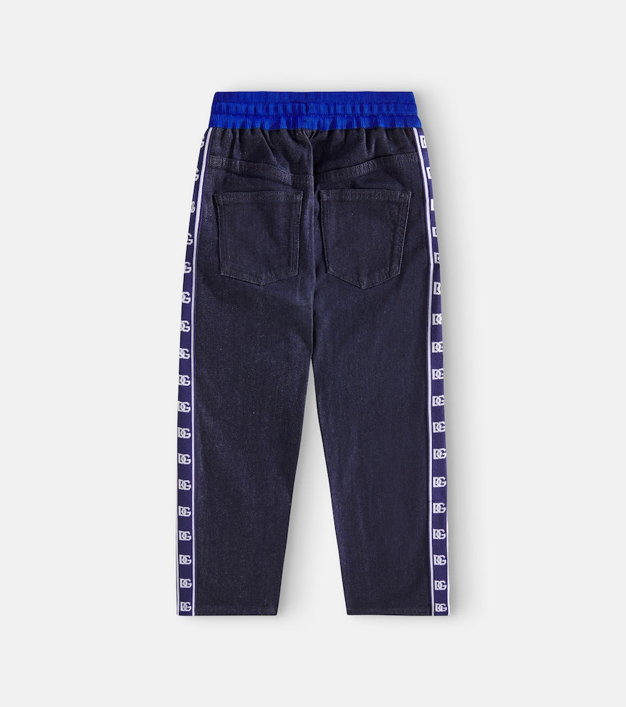 Logo denim sweatpants