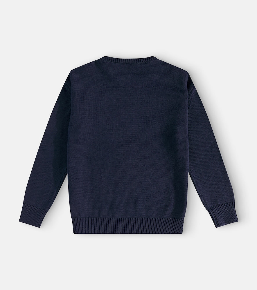 Printed cotton sweater