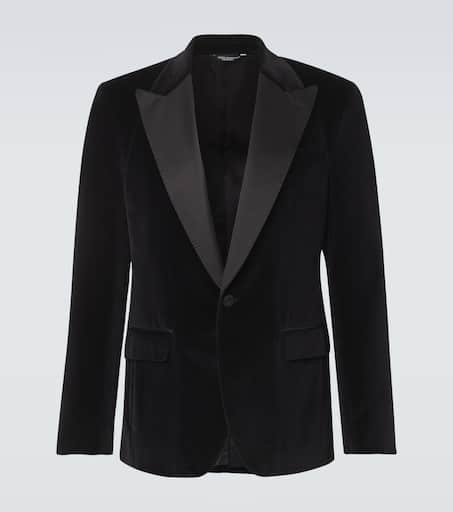 Cotton and silk-blend velvet tuxedo