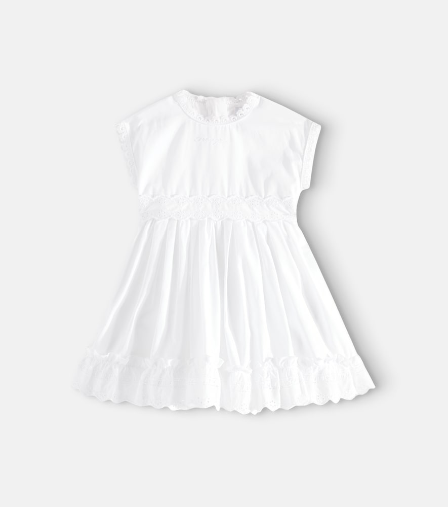 Baby broderie anglaise cotton poplin dress
