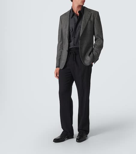 Wool-blend suit jacket