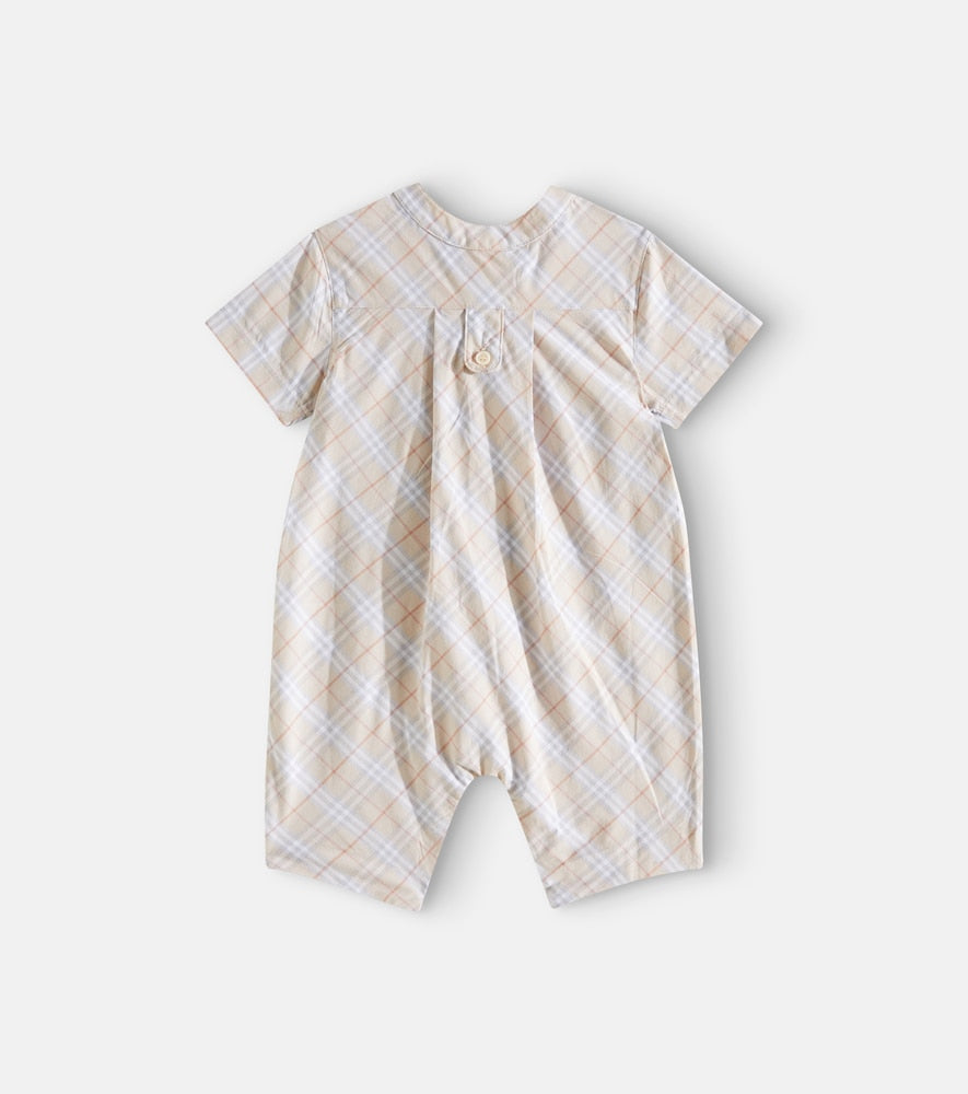 Baby Burberry Check cotton playsuit