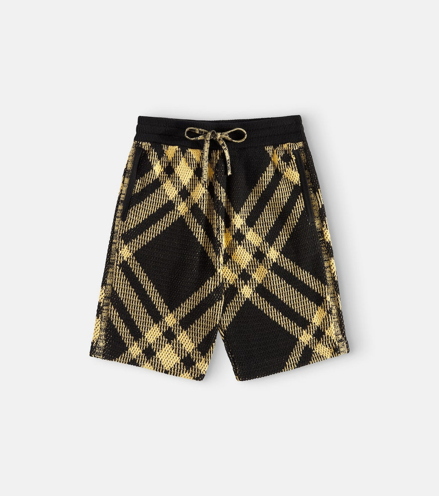 Burberry Check cotton mesh shorts