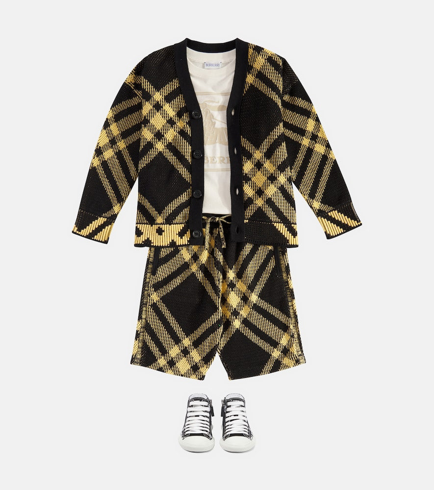 Burberry Check cotton mesh cardigan