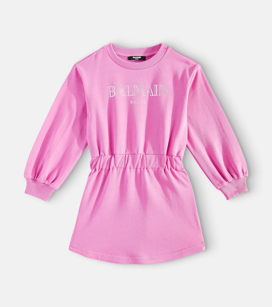 Logo cotton jersey sweatshirt dress