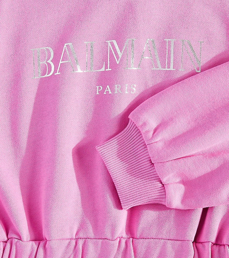 Logo cotton jersey sweatshirt dress
