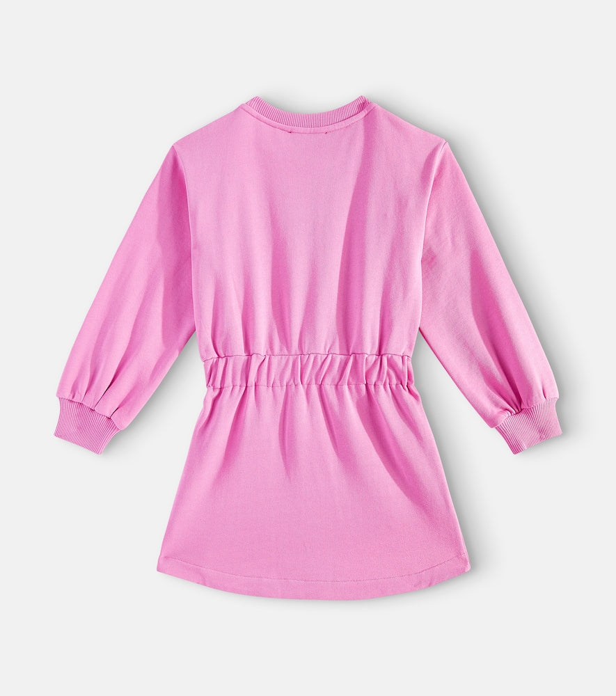 Logo cotton jersey sweatshirt dress