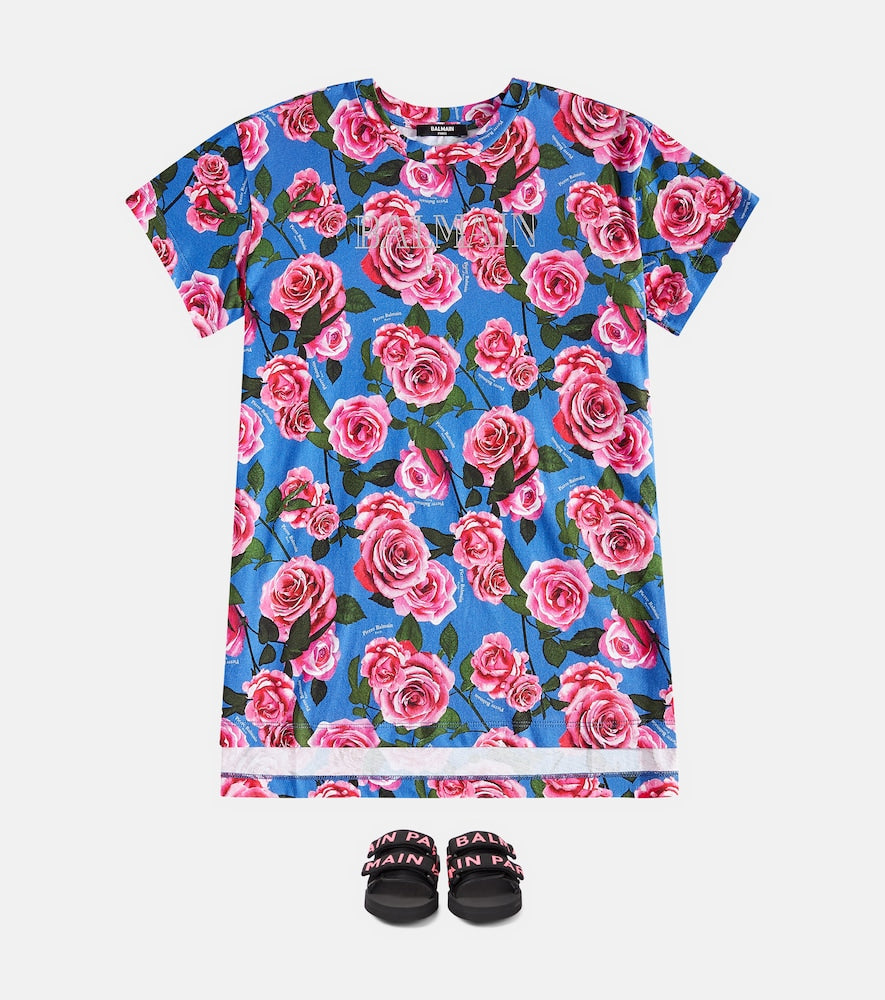 Floral cotton jersey T-shirt dress