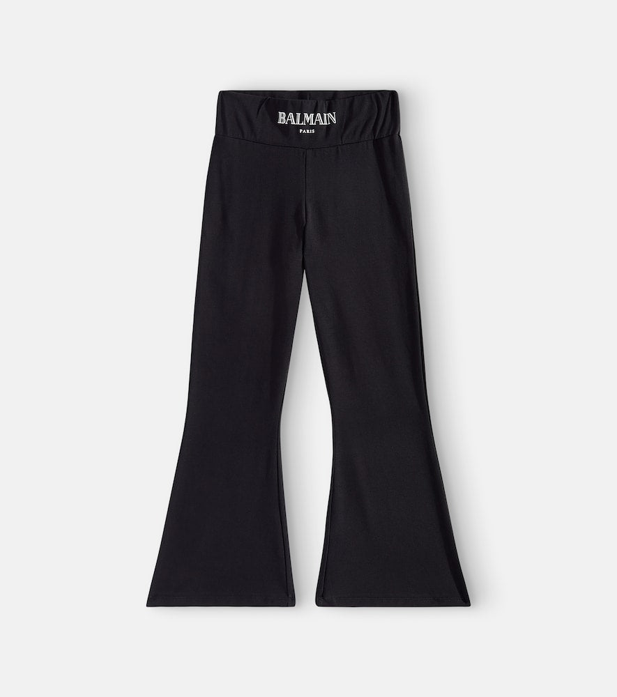 Cotton-blend jersey leggings