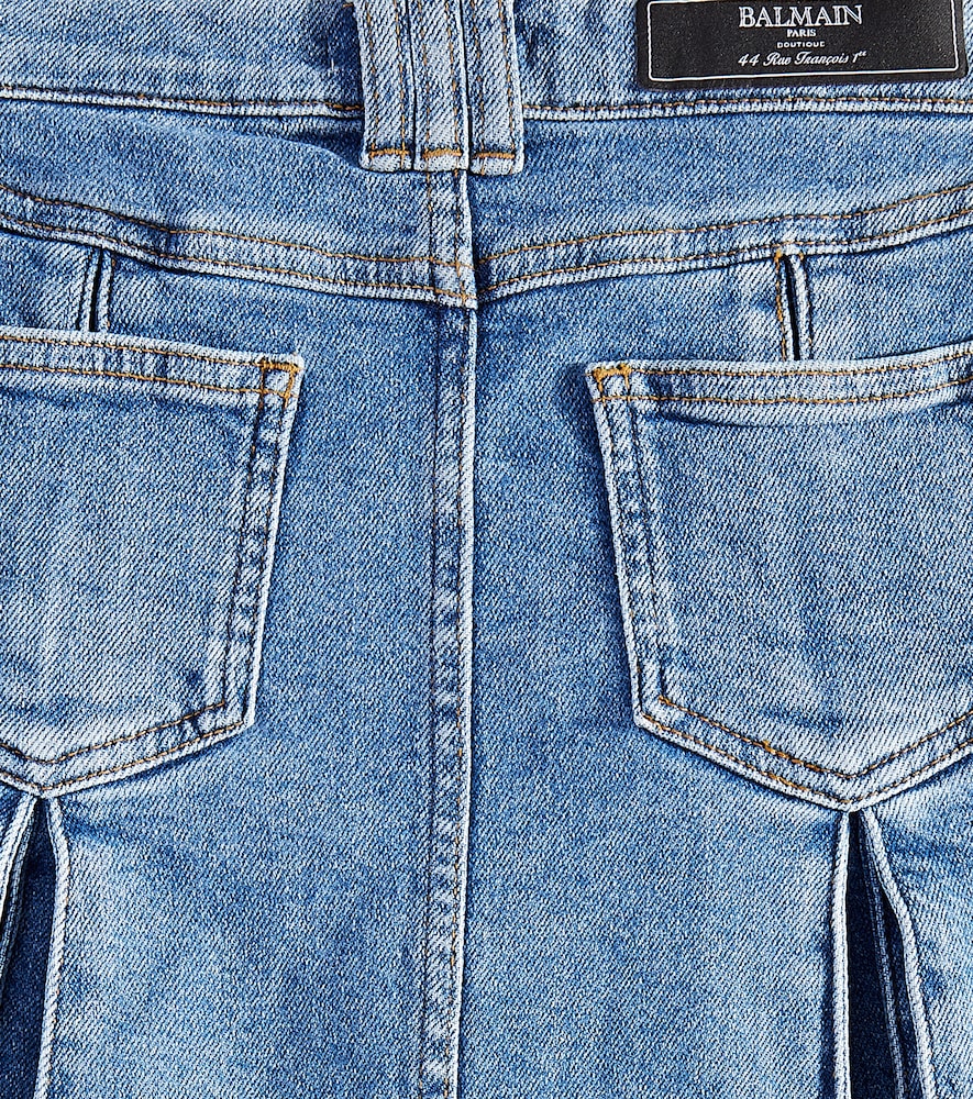 Pleated denim skirt