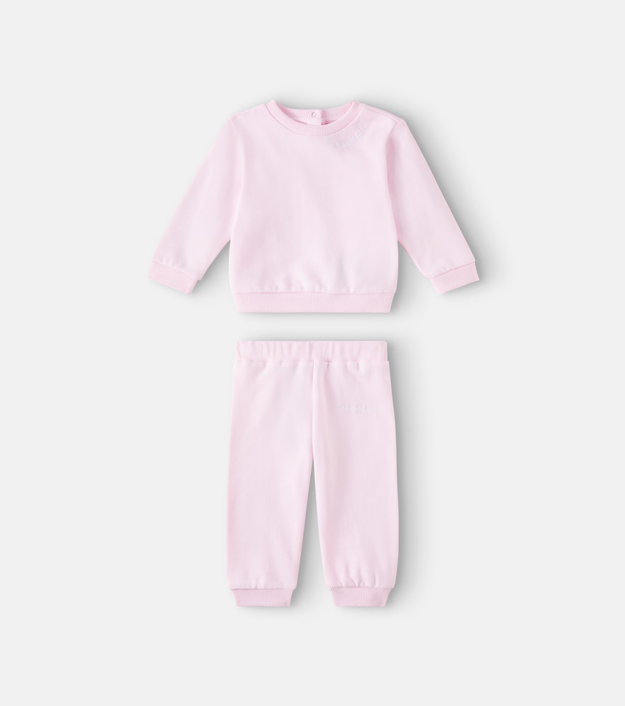 Baby cotton jersey sweatshirt and sweatpants set