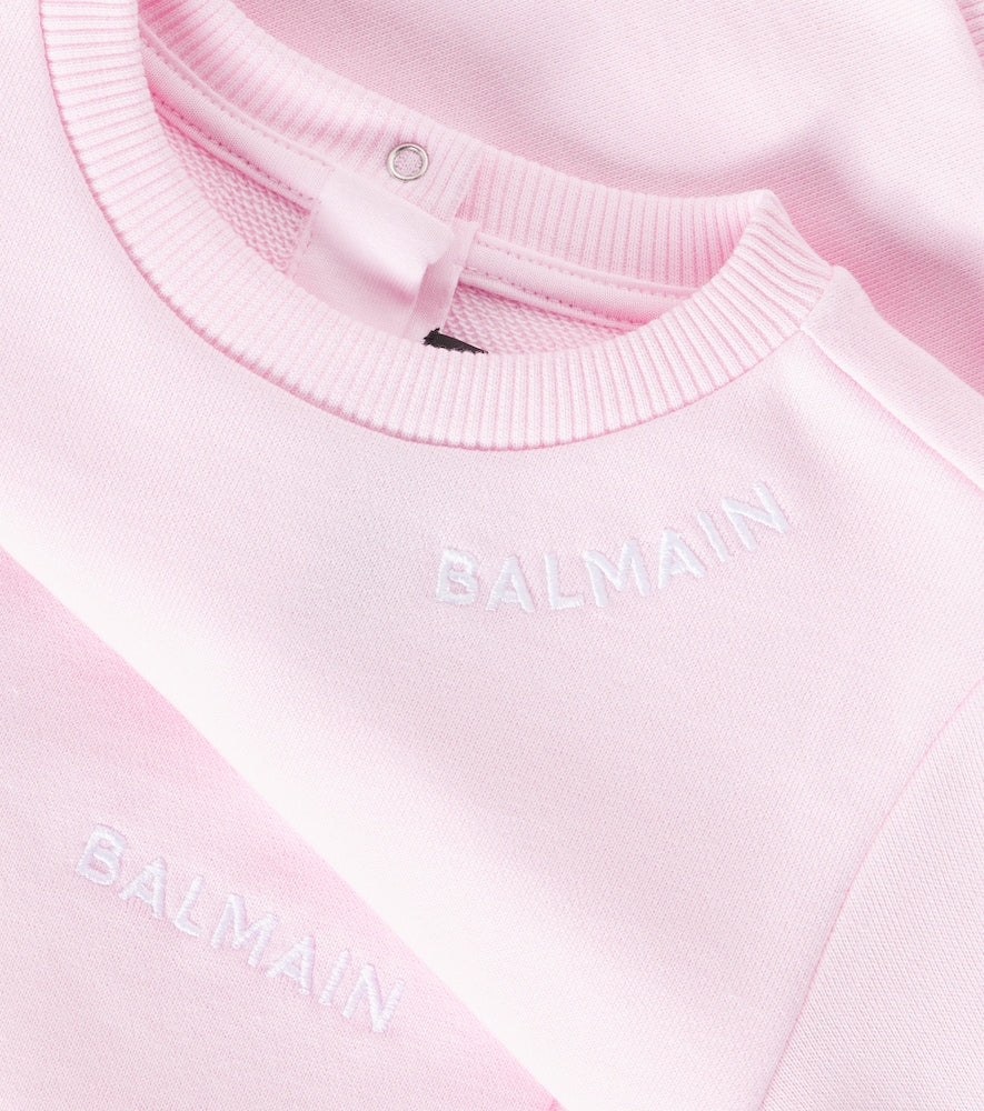 Baby cotton jersey sweatshirt and sweatpants set