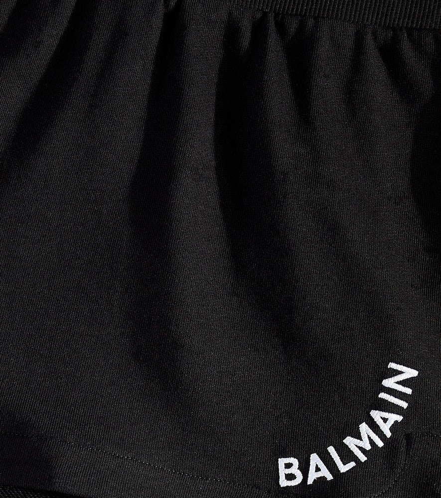 Logo cotton-blend jersey skirt