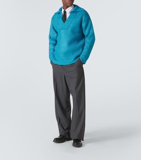 Ribbed-knit silk-blend sweater