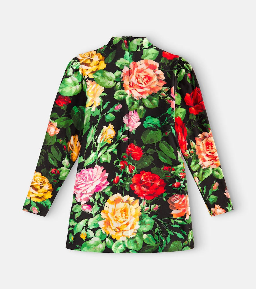Floral cotton-blend dress