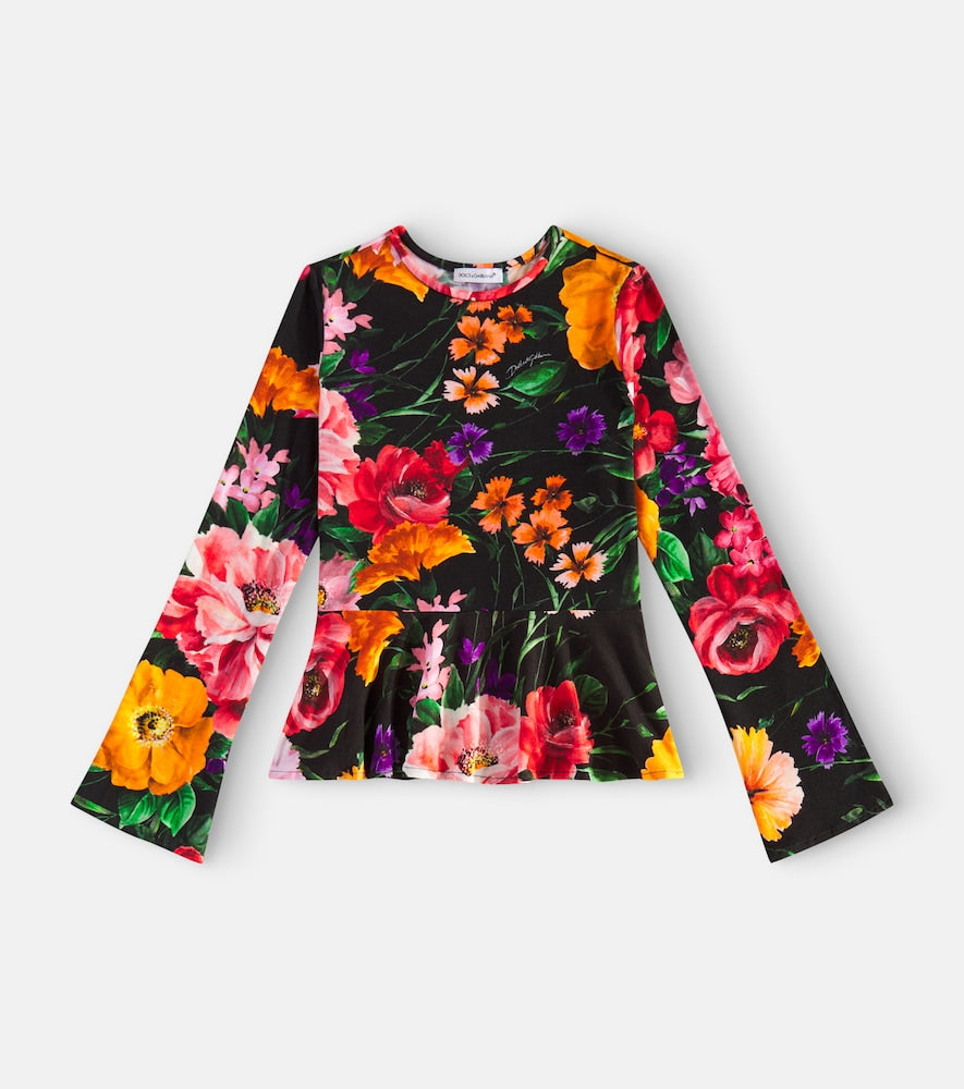 Floral jersey top