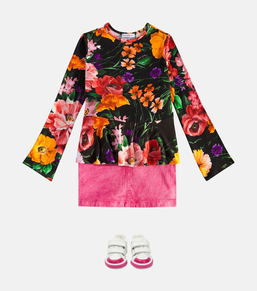 Floral jersey top