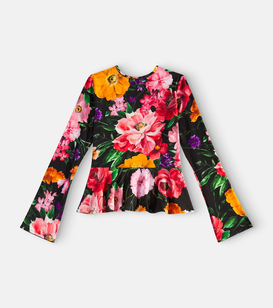 Floral jersey top