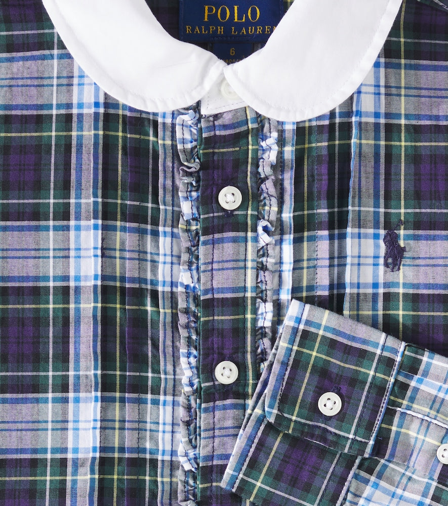 Plaid cotton poplin dress