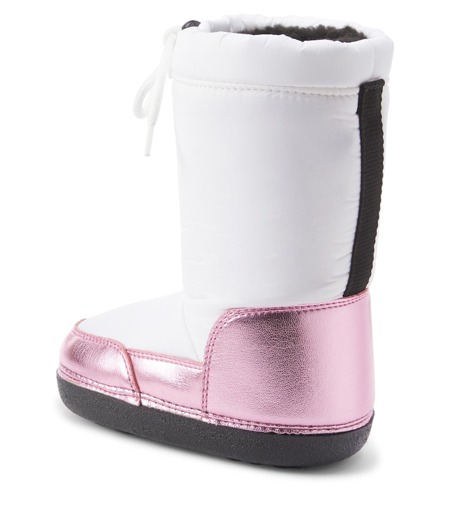 Logo faux leather snow boots