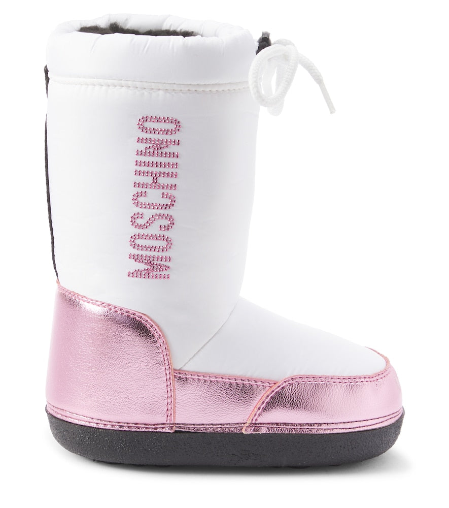 Logo faux leather snow boots