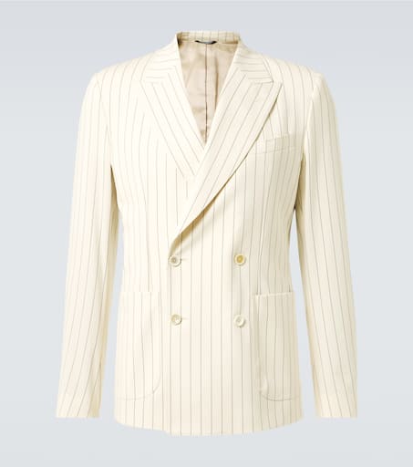 Striped cotton-blend blazer