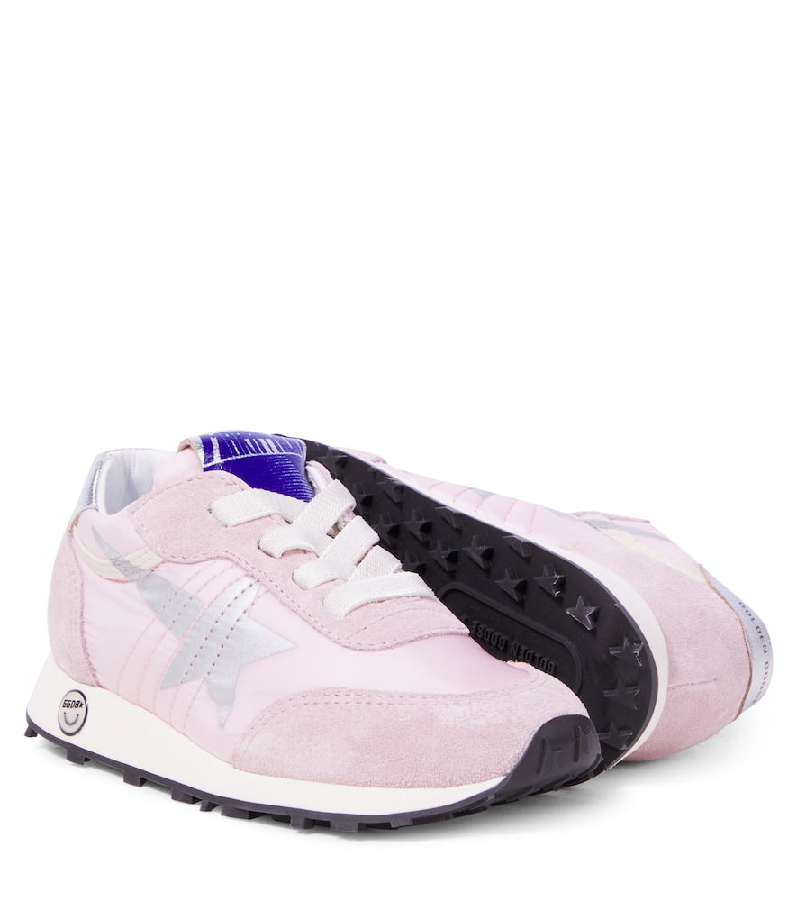 Marathon suede-trimmed sneakers