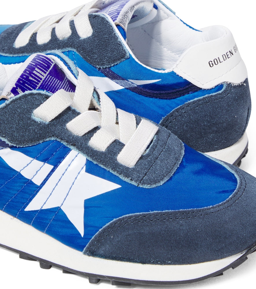 Marathon suede-trimmed sneakers