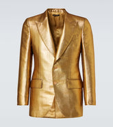 Dyllan metallic-effect coated canvas blazer