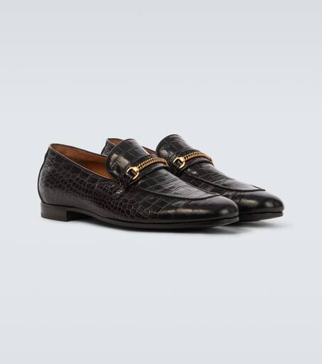 Gigi croc-effect leather loafers