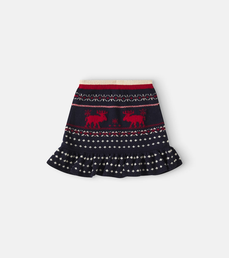 Cotton and wool skirt