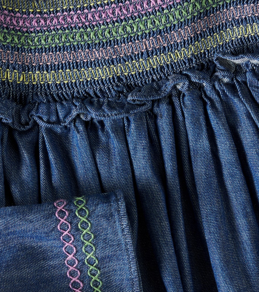 Tallow shirred denim dress