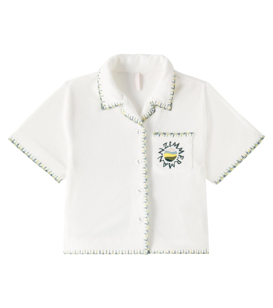 Tallow cotton-blend terry top