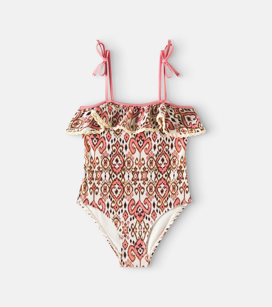 Wylie ruffled printed swimsuit