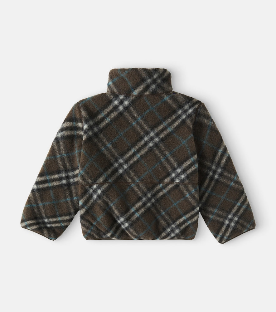 Burberry Check wool-blend fleece jacket