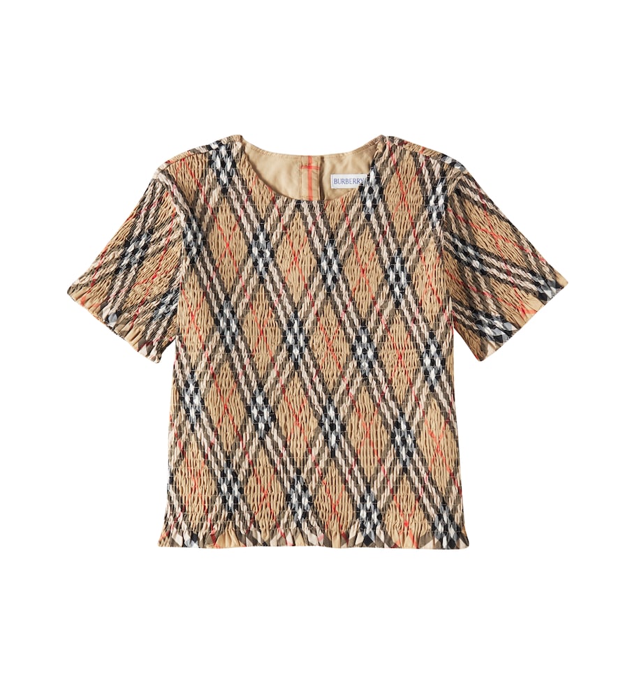 Checked cotton T-shirt