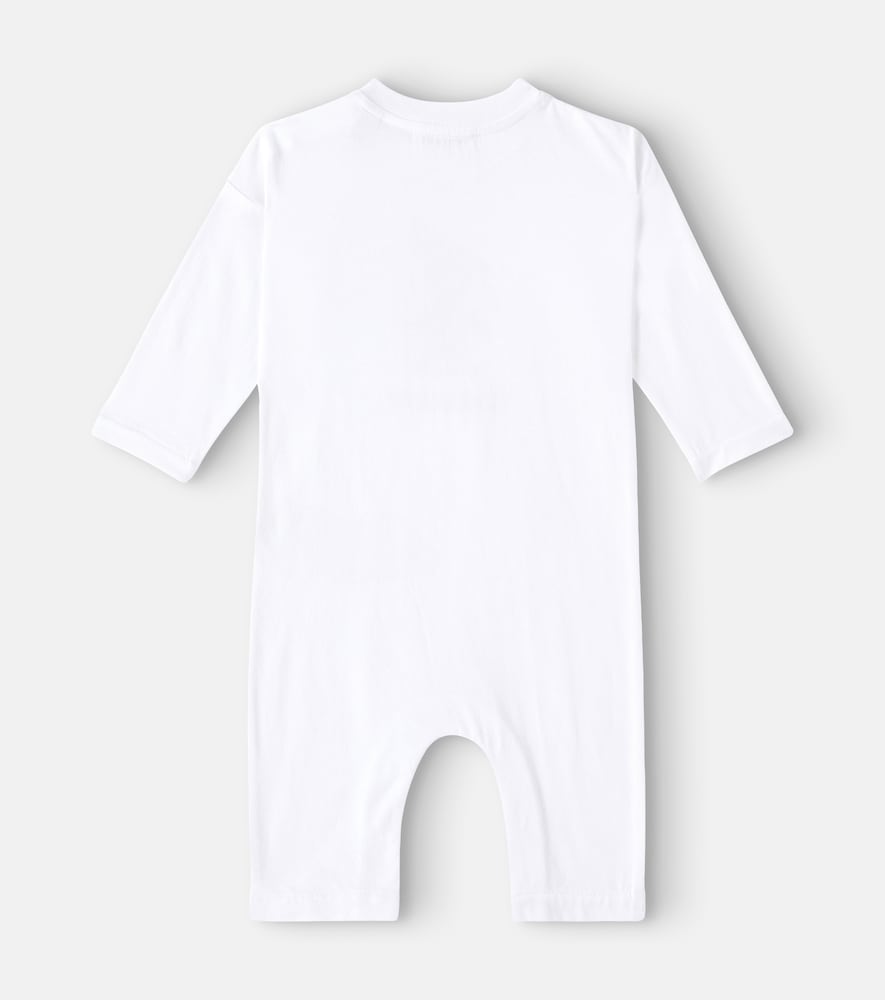Logo cotton jersey onesie and bib set