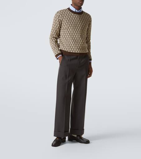 Virgin wool straight pants