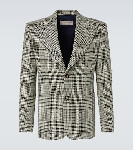 Houndstooth virgin wool blazer