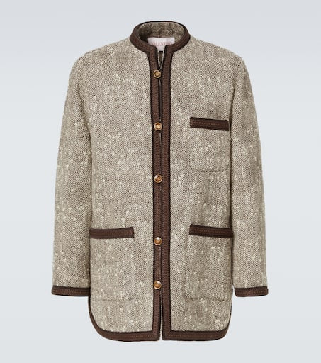 Melange wool-blend jacket