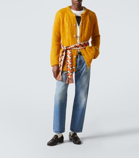 Cable-knit mohair-blend cardigan