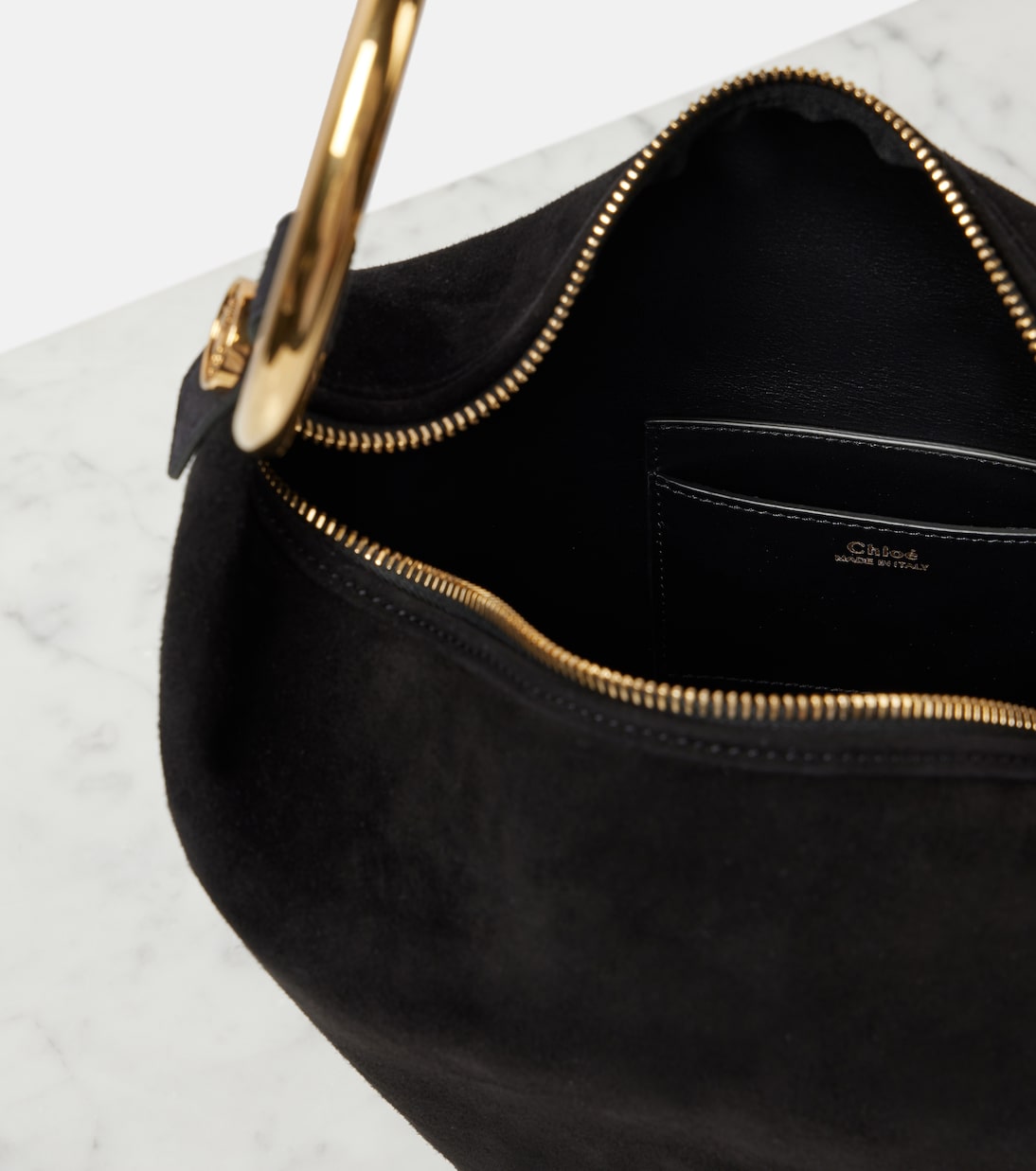 Bracelet Medium suede shoulder bag