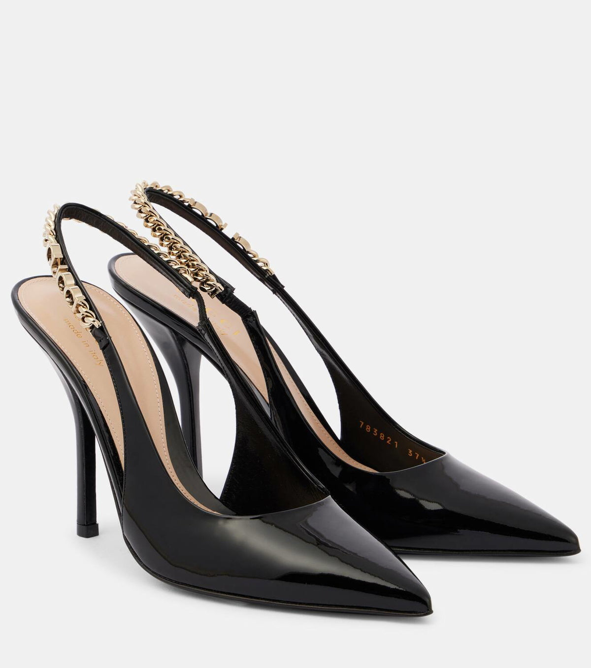 Gucci Gucci Signoria patent leather slingback pumps