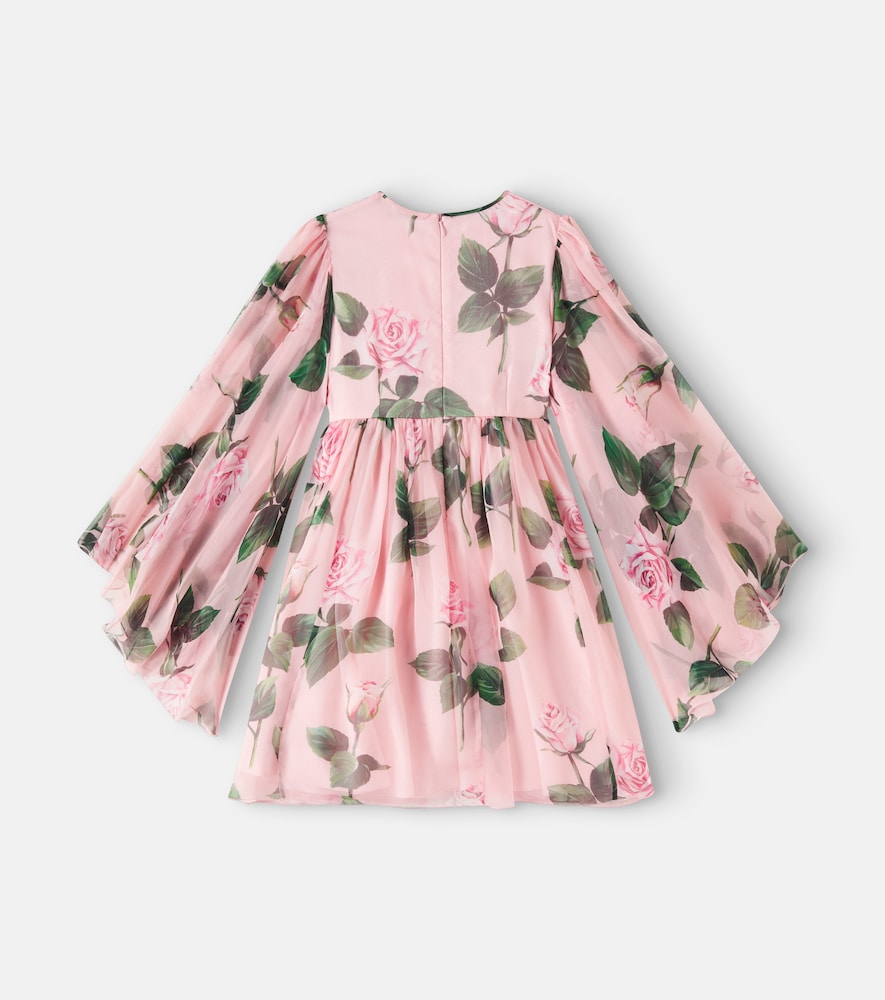 Floral silk chiffon dress