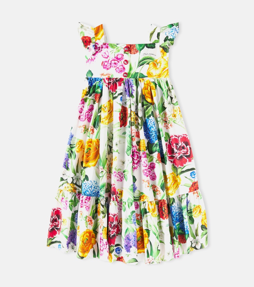 Floral cotton poplin dress