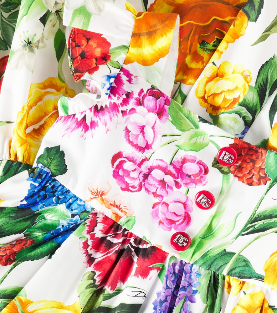 Floral cotton poplin dress