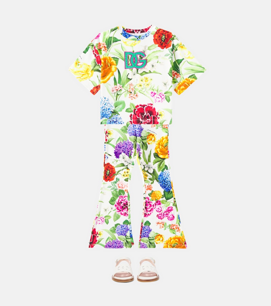 DG floral cotton-blend T-shirt