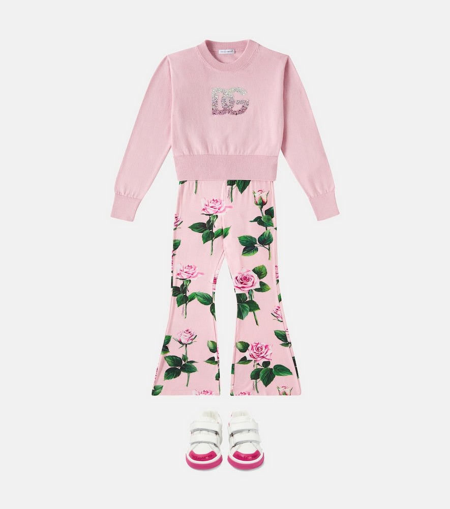 Logo embellished cotton sweater